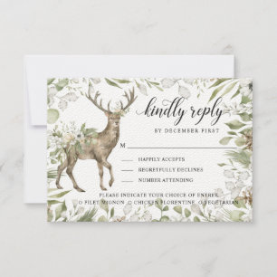 Forest Foliage Deer   Kindly Reply   Meal Options  RSVP Card