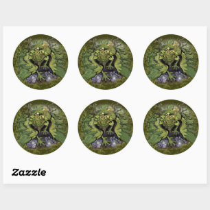 Forest foliage Dragon~stickers Classic Round Sticker