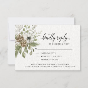 Forest Foliage   Kindly Reply   Meal Options RSVP Card
