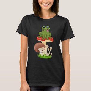 Forest Foraging Fungi Cute Frog Amphibian Animal M T-Shirt