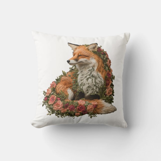 Forest Fox embroidered  Cushion (Front)