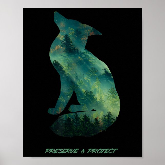Forest Fox Nature Conservation Environmental Prote Poster (Front)