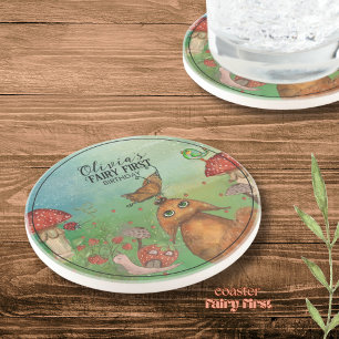 Forest Fox , Snail Fairy First Birthday Coaster