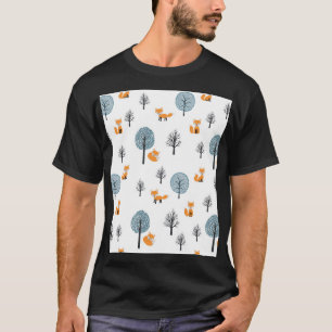 Forest Foxes: Vintage White Background T-Shirt