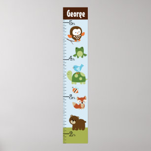 Forest Friends Animals Growth Chart Keep at 8x44!