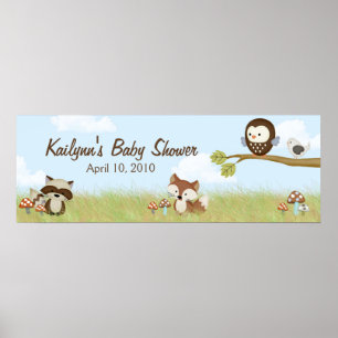 Forest Friends Baby Shower Banner Poster