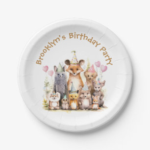 Forest Friends Birthday Party Paper Plate