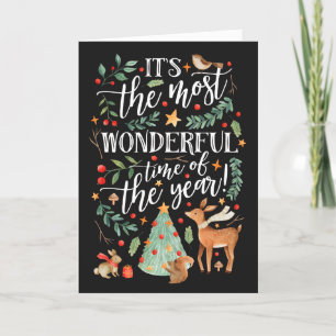 Forest Friends   Black   Holiday Card