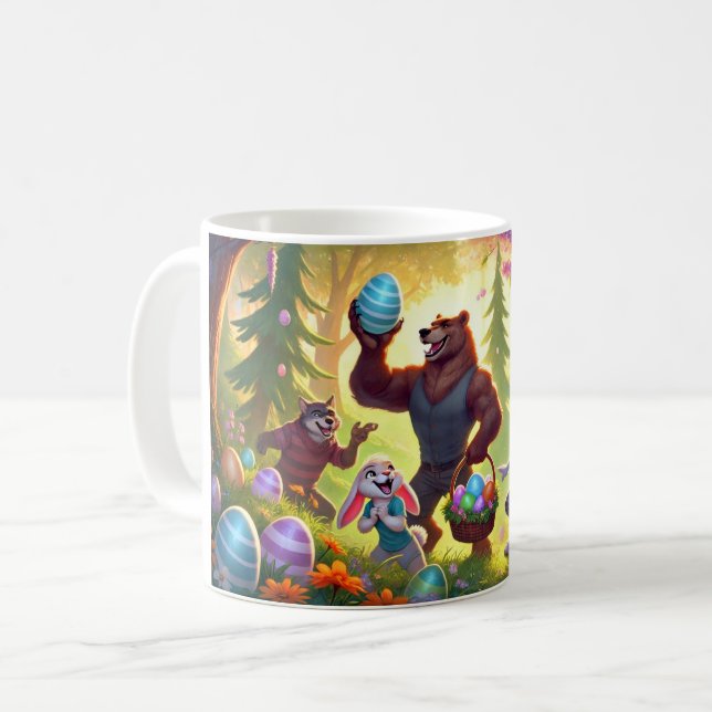 Forest Friends’ Easter Egg Celebration Coffee Mug (Front Left)