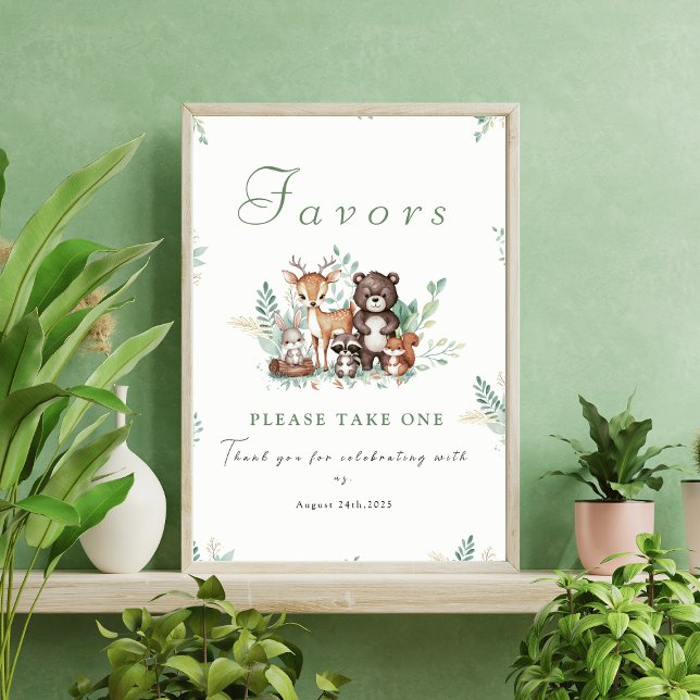 Forest Friends first birthday Favour sign (Creator Uploaded)