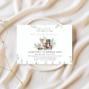 Forest Friends first birthday  Invitation