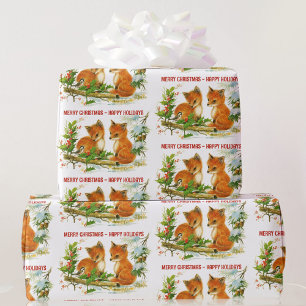 Forest Friends Fox Chickadee Add Greeting Wrapping Paper