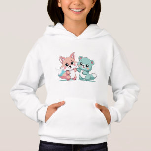 Forest Friends High Five – Kawaii Fox & Bear T-Shi