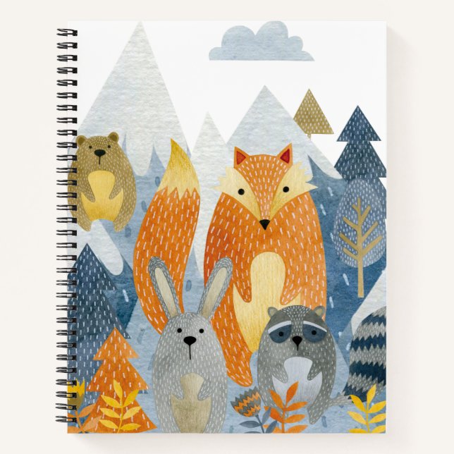 Forest friends in the mountain notebook (Front)