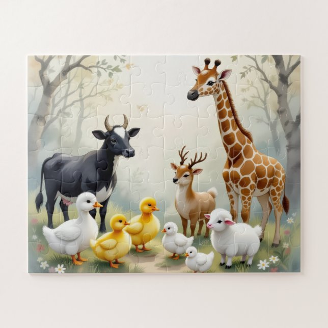 Forest Friends Puzzle – Cute Animal Gathering (Horizontal)