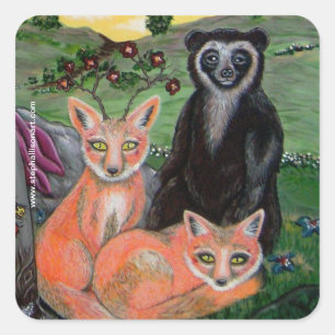 Forest Friends Square Sticker