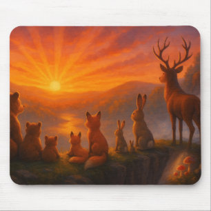 Forest Friends Sunrise Mouse Pad