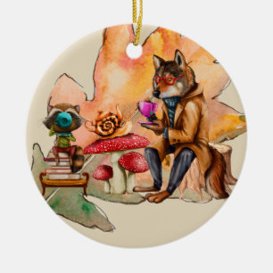 Forest Friends Tea Party Ceramic Tree Decoration