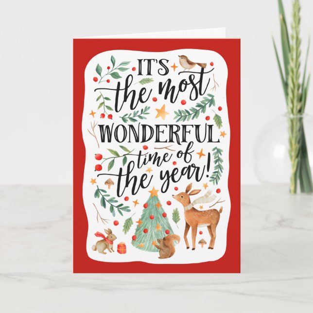 Forest Friends | White | Holiday Card (Front)