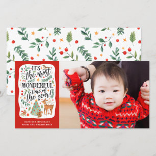 Forest Friends   White   Photo Holiday Card