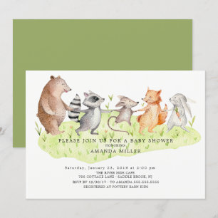 Forest Friends Woodland Baby Shower Invitation