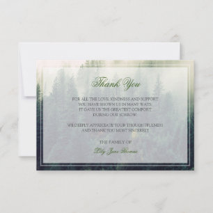 Forest Funeral Thank You Card Memorial Keepsake