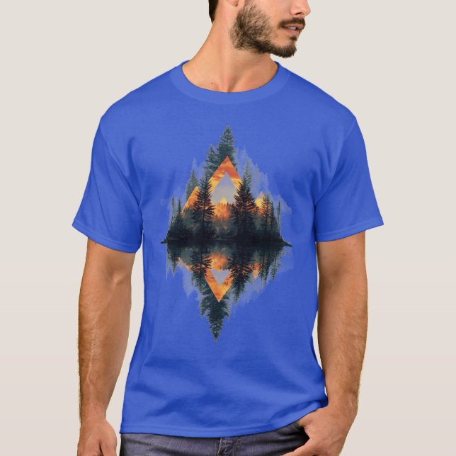 Forest geometric abstract with triangle in and whi T-Shirt (Front)