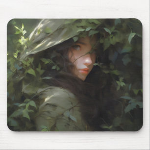 Forest Girl Anime Woman Mouse Mat