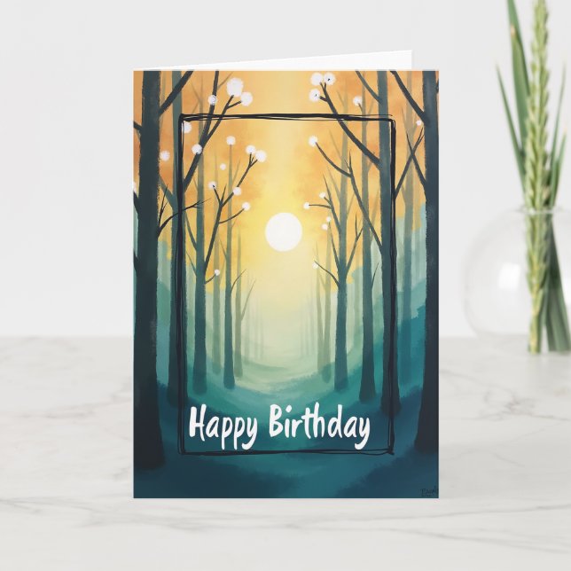 Forest Glow Birthday Card (Front)