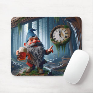Forest Gnome Five o'clock Time Mouse Mat