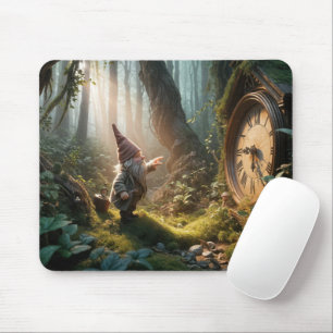 Forest Gnome With Old Clock Mouse Mat