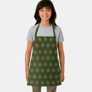 Forest   Golden Zinnia Flower Medallions Kids Apron
