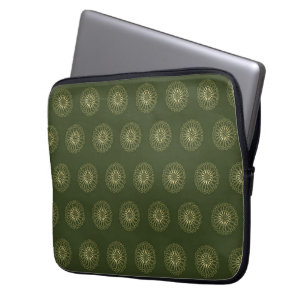 Forest Golden Zinnia Flower Medallions Laptop Sleeve