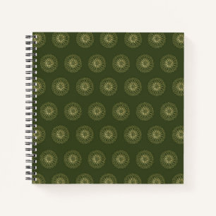 Forest Golden Zinnia Flower Medallions Notebook