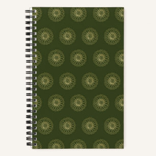 Forest Golden Zinnia Flower Medallions Notebook