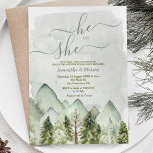 Forest Greatest Adventure Gender Reveal Invitation