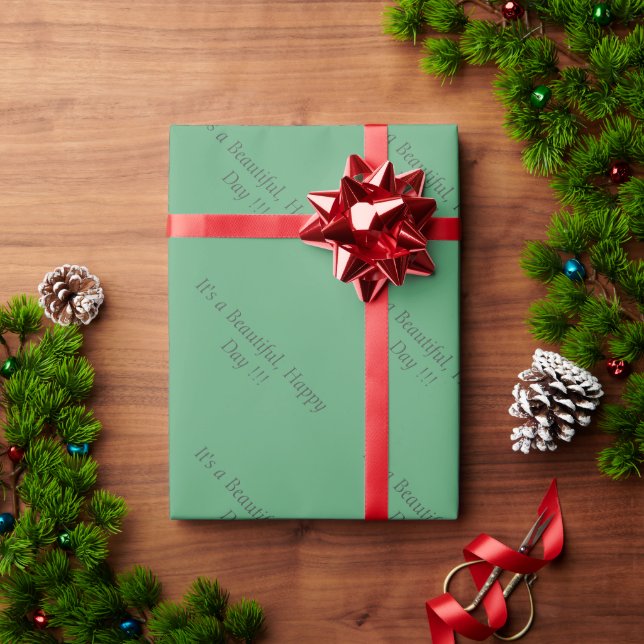 Forest Green 5FA777 - Custom Message or Blank Wrapping Paper (Holiday Gift)