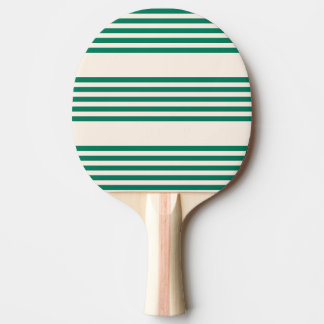 Forest green and beige five stripes pattern ping pong paddle