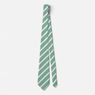 Forest green and beige five stripes pattern tie