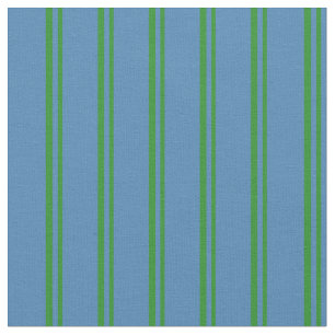 Forest Green and Blue Stripes/Lines Pattern Fabric