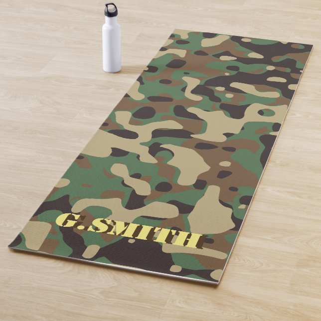 Forest Green and Brown Camouflage. Camo your Yoga Mat (In Situ)