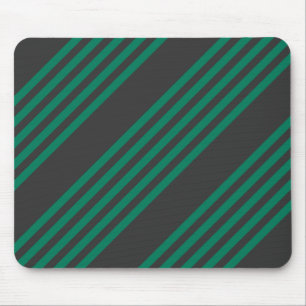 Forest green and charcoal fives stripe pattern mouse mat