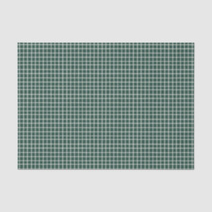 Forest Green and Cream Plaid Rustic Tissue Paper