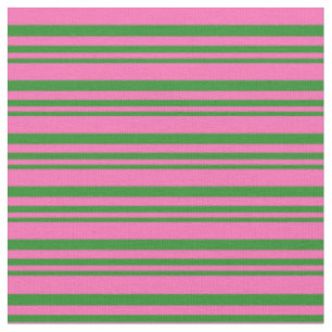 Forest Green and Hot Pink Lines/Stripes Pattern Fabric