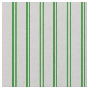 Forest Green and Light Grey Striped Pattern Fabric