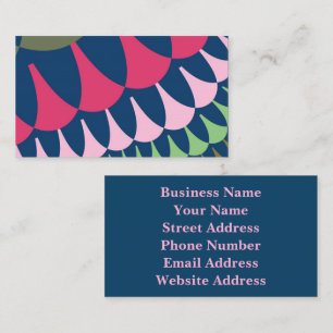 Forest Green and Pink Scales Business Card