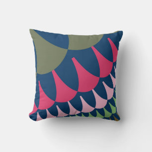 Forest Green and Pink Scales Cushion