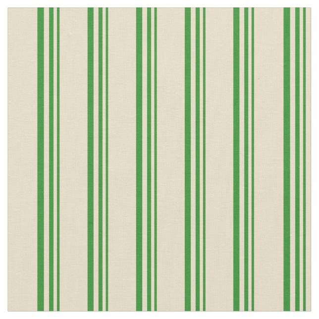 Forest Green and Tan Coloured Pattern Fabric (Close Up)
