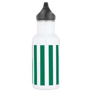 Forest green and white candy stripes 532 ml water bottle