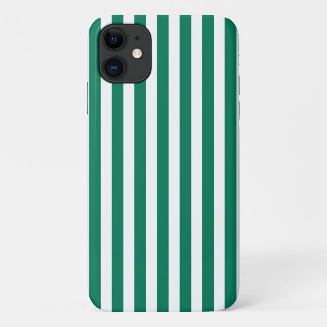 Forest green and white candy stripes Case-Mate iPhone case (Back)